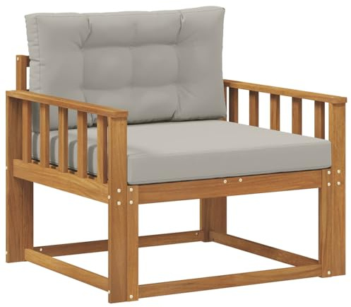 vidaXL Outdoor Mittelsofa Massivholz Akazie Natur, Akazienholz Mittelsofa, Langlebige Lounge für den Außenbereich, Modernes Terrassensitzmöbel, Stylische Garten-Couch, Wetterfeste Möbel