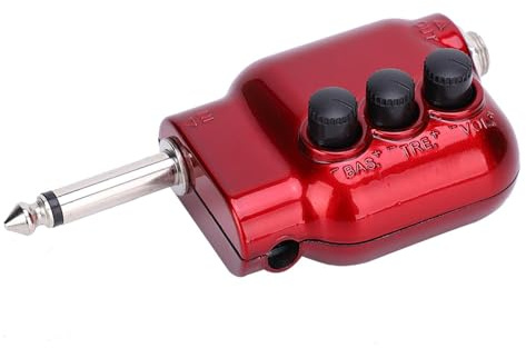 OVAQUIXI Amplificatore di Potenza Pickup Mini Amplificatore per Bassi Alti per Chitarra e Ukulele, Design Resistente in Metallo e ABS, Dimensioni Compatte