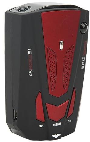Wakects Detector Mobile Geschwindigkeitswarner Geschwindigkeitsmesser 360-Grad-Lasererkennung Langstrecke 200 Bis 800m mit GPS-Sprachwarnung Auto-Stummschaltung für Autos (Rot)