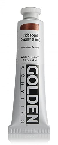 Golden Heavy Body 60ml Iridescent Copper F VII | Artist grade acrylic paint with rich pigment load and a thick body that retains texture and toolmarks.