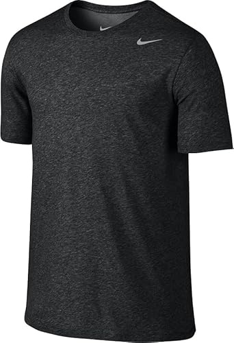 NIKE Men's Dri-FIT Cotton 2.0 Tee, Black Heather/Black Heather/Matte Silver, X-Large Tall Tall
