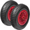 PAIR OF PU 16 Puncture Proof RED Wheelbarrow Wheel Tyre 4.80-8 Wheels