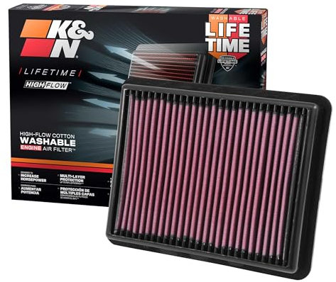 K&N 33-3024 Filtri Aria Sostitutivi Auto, Lavabile e Riutilizzabile