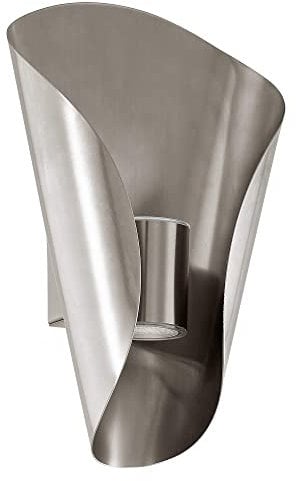 EGLO LED Außen-Wandlampe Bosaro, 2 flammige Außenleuchte, Wandleuchte aus Edelstahl, Farbe: Silber, IP44