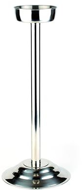 APS 36068 Ständer für Wein-/Sektkühler, Edelstahl hochglanzpoliert, schwerer standsicherer Fuß, Innendurchmesser Schale Ø 15 cm, Höhe 68 cm