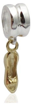 Charm Charmies Pumps in Silber und dünne Schicht D 'Or – Kompatibel Pandora, Amore & Baci, Chamilia... – Silber 925