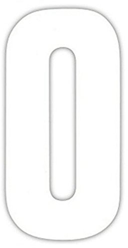 Pack of 3 Wheelie Bin House Numbers - White Number 0