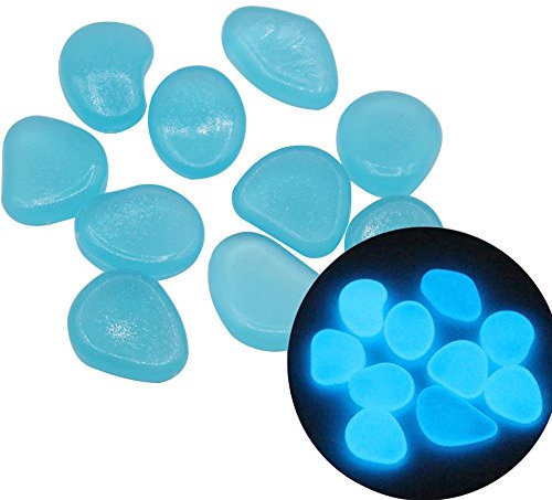 Creation Core 200 Stück Kieselsteine für Gehwege, Hof, Aquarium, Aquarium, Kies, Leuchtsteine, Blau