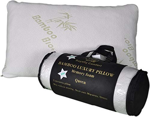 Royalty Comfort Oreiller - Oreiller mémoire de Forme - Coussin - Oreiller de Luxe en Bambou Queen - 50x76cm - 40% de Viscose de Bambou et de 60% de Polyester - Herzberg HG5076BM