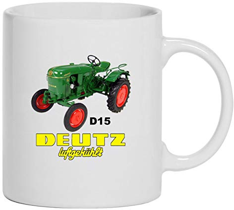 Deutz Luftgekühlt D 15 Tasse Kaffeebecher Keramik, 330 ml Inhalt | Weiß