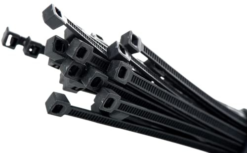 Autobar 336B Pack of 4 Multi-Purpose Cable Ties 710mm x 9.0mm - Perfect for Home, Garage, Office & Workshop - Black