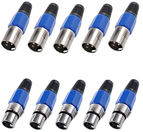 Oiyagai 5 Paare 3 Pin XLR Männlich und Weiblich Stecker Mikrofon Mic Kabel Stecker Audio Buchse