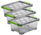 Rotho Evo Total Protection 3er-Set Aufbewahrungsbox 11l mit Deckel, lebensmittelechter Kunststoff (PP) BPA-frei, anthrazit/transparent, (39,3 x 28,3 x 16,0 cm), 3 x 16 cm, 3
