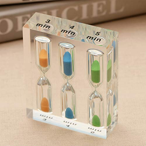 ZXZH 3 in 1 transparente Acryl Sanduhr 3 4 5 Minuten Farbe Sanduhr Sanduhr Timer,verwendet für Home-Office-Küche einzigartige kreative Souvenir Geschenk