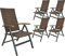 BRUBAKER 5er Set Polyrattan Gartenstuhl Modena - Hochlehner aus Metall und Poly Rattan klappbar - 7-Fach verstellbare Rückenlehne - wetterfester Faltstuhl/Klappstuhl - Braun Grau