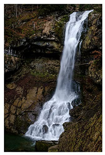 artboxONE Poster 30x20 cm Natur Brown giessbach Waterfall - Bild geissbach Cascade Cliff