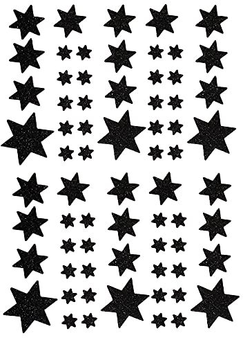 Oblique-Unique® Weihnachts Sterne Sticker Aufkleber - Deko Weihnachten - Farbe wählbar (Schwarz)