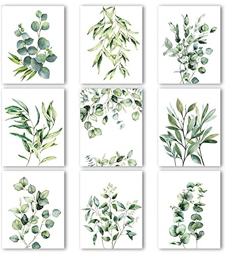Eukalyptus Blätter Grün Botanische Foto Bilder Pflanze Wandkunst Prints Poster Natur Grüne Dekoration Boho Wanddekor Minimalistische für Wohnzimmer Schlafzimmer Küche