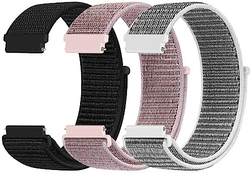 KIBDSNG Uhrenarmband 20mm Kompatibel mit Samsung Galaxy Watch 7/6/5/4/FE 40mm 44mm/5 Pro/Watch 4&6 Classic/Gear Sport/Gear S2 Classic, Nylon Sport Armband für Damen Herren