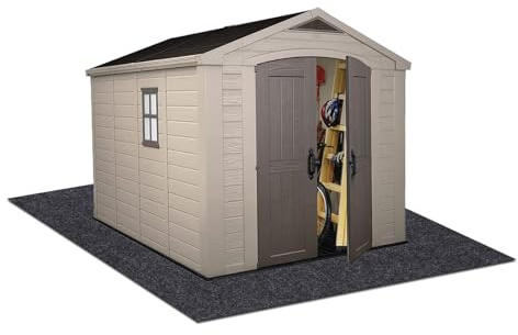 Outdoor Storage Shed Mat，Waterproof and Dustproof Outdoor Carport Mat—Backing Prevents Liquid Penetration，Soft Material, Patio Furniture Mat，Non-Slip Backing，Washable (8' x 8')