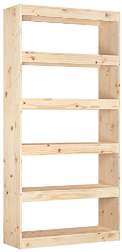 vidaXL Bücherregal Raumteiler Standregal Aktenregal Wandregal Büroregal Raumtrenner Holzregal Regal Aufbewahrung 80x30x167,4cm Massivholz Kiefer