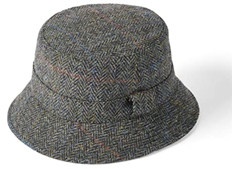 Failsworth Grouse Harris Tweed Fischerhut, Grau/Blau, 54