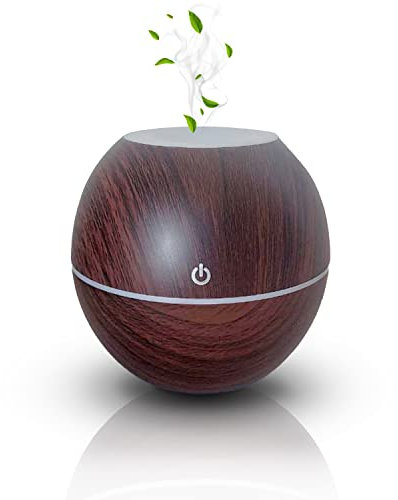 Diffusore di Oli Essenziali, Profumatore per Ambienti, Umidificatore Ambiente, 130 ML, Diffusore Ambiente, Diffusore Arredamento Casa, Vaporizzatore Oli essenziali, Diffusore Aromi, 7 Colori LED