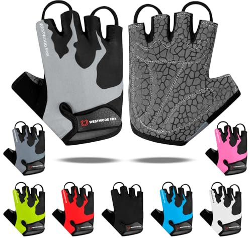 WESTWOOD FOX Fahrradhandschuhe Für Männer Halbfinger-Handschuhe rutschfest Nicht Atmungsaktiv Stoßdämpfend Mountainbike-Handschuhe Männer Frauen MTB-Handschuhe Unisex
