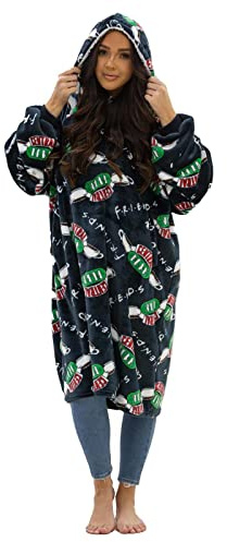 Friends Logo Wearable Oversized Hooded Fleece Blanket Oodie Adults Large