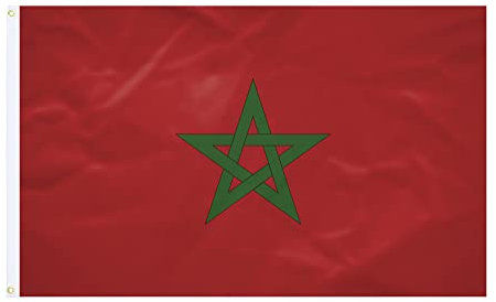 Drapeau Maroc - 60x90cm - Tissu Renforcé - Couture Durable - Couleurs Vives - Drapeau Extérieur Intérieur - Oillets Intégrés - Drapeau National