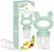 Luxior Fruchtsauger Baby Set mint | Fruchtsauger für Baby + 3 Aufsätze | Schnuller zum Befüllen mit Obst, Gemüse, Brei & Baby Essen | Fruchtsauger Baby ab 3 Monate | BPA-freie Zahnungshilfe