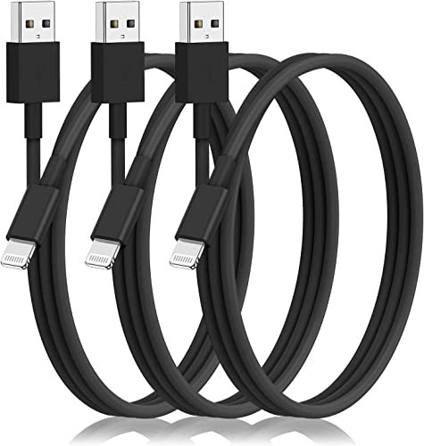 3Pack negro 2M USB tipo A cable de carga para iPhone14, USB A a Lightning Cable para iPhone 14/13/12/11Pro / Pro Max/iPhone XR/XS/Plus/iPhone SE