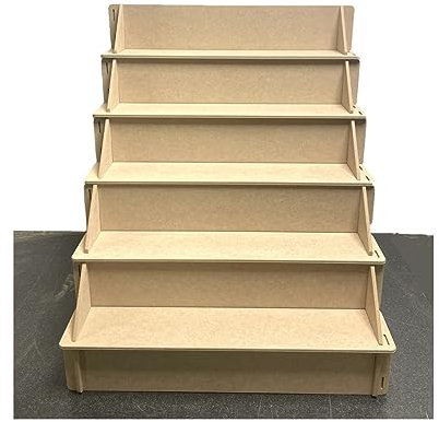 MDF 6 Tier Rectangular Display Craft Table - Size display shelf 532mm x 597mm x 459mm - For Craft Fairs, Market Stall Display Shelf, Shop Display Stands, Makeup Stand, Perfume display shelf