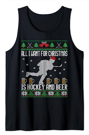 Hockey und Bier Weihnachten Hockey Christmas Tank Top