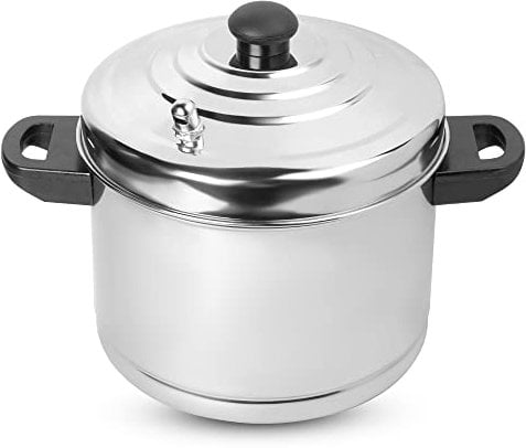 KSJONE Stainless Steel Idli Cooker with 6 Racks (Induction Safe) with Stainless Steel Lid, Food Grade Idli Plates, Insta Pot 6 Idli Plates (24 Idlis) Silver