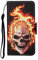 Huzhide Samsung Galaxy S23 FE 5G Case, Shockproof Wallet Stand View Protective Cover Soft PU Leather Flip Case with Magnetic Card Holder Silicone Bumper for Samsung S23 FE Phone Case, Skull