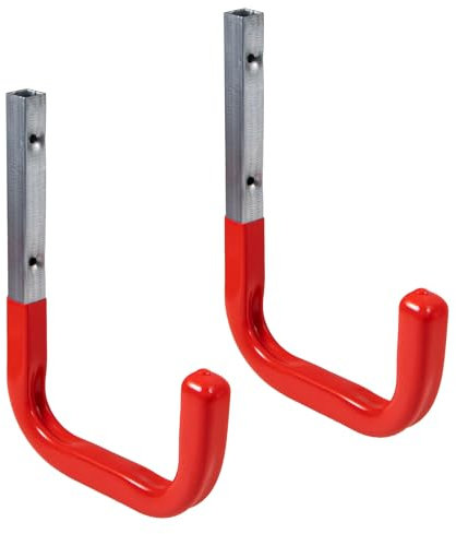 Gedotec Wandhalterung - Wandhaken zum Schrauben Stahl verzinkt gummiert | MONO | 2 Stück Gerätehaken Länge: 250 mm inkl. Befestigungsmaterial | Allzweckhaken aus Metall | Wandhalterung Garage