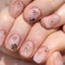 Agasar 24pcs Short Round False Nails Nude Pink Stick on Nails Heart Rhinestone Press on Nails Removable Glue-on Nails Full Cover Fake Nails Women Brides Nail Art Accessories