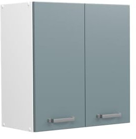Vicco Hängeschrank R-Line, hängender Küchenschrank, Blau-Grau/Weiß, 60 cm