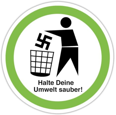 Spreadshirt Halte Deine Umwelt Sauber Gegen Rechte FCK NZS Sticker, max. 10 x 10 cm, 10 x 10 cm, Mattweiß