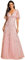 Ever-Pretty Abiti da Damigella d'Onore Tulle Glitter Foglia Maniche Arricciate Scollo A V Rosa 42