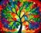 TISHIRON Abstrakte farbige Bäume Malen nach Zahlen für Erwachsene Kinder Malen nach Zahlen Digital Gemalt für Anfänger,Der Baum des Lebens Ölgemälde Kits für Wohnkultur - 16 x 20