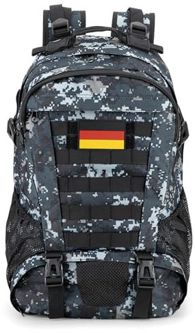 Jueachy Militär Rucksack Herren 30L Wasserdicht Molle Tactical Backpack Military Rucksack Große Kapazität Taktischer Rucksack Outdoor Wanderrucksack Trekkingrucksack für Assault Wandern Reisen Camping
