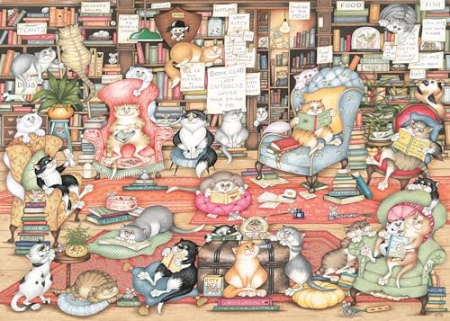 Ravensburger Crazy Cats Bookclub 1000 Piece Jigsaw Puzzles for Kids Age 12+