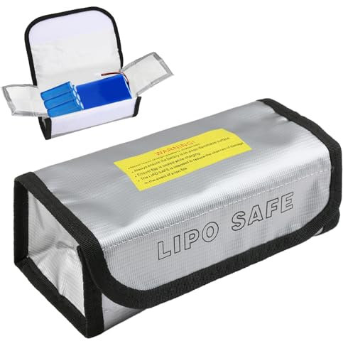 Lipo Battery Safe Bag Fireproof High Temperature Resistance Charging Safety Protection Bag Explosion-proof Large Capacity for Ebike Lithium Battery Charging and Storage