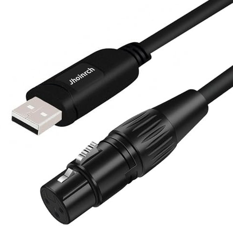 Jhoinrch USB-zu-DMX-Interface-Adapterkabel mit FT232RNL-Chip, unterstützt Freestyler/QLC+/Dmxcontrol/MagicQ