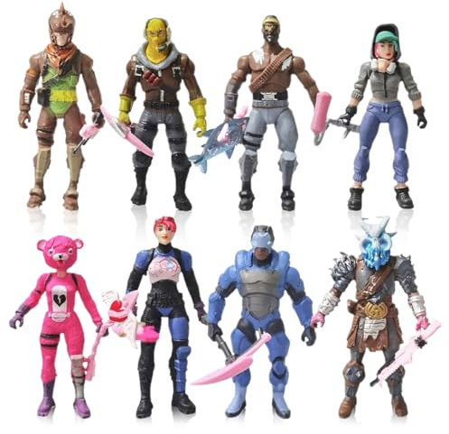 Philoctes 8 Stück Battle Figuren Set, 11 cm Figuren mit Erntewerkzeugen, Minifiguren Cake Topper, Geburtstag Party Kuchen Dekoration für Kinder, Figuren Spielzeug für Jungen & Mädchen