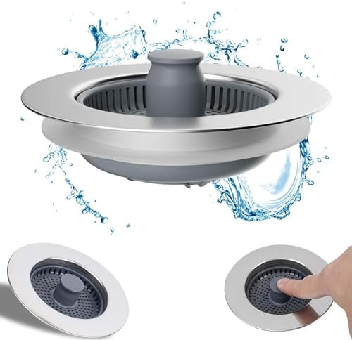 EnixwH Bouchon Evier Cuisine, Filtre Evier Cuisine Universel, Bonde Evier Cuisine, Grille Evier Cuisine, Panier pour Evier Vidange Rapide, Panier pour Bonde d'ÉVier de Cuisine pour ÉVier, Lavabo