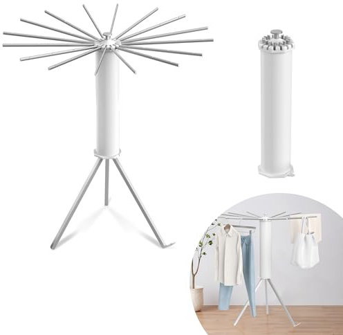 YRHome Stativ-Wäscheständer Wäscheständer Faltbarer Tragbarer aus Aluminium 119x110cm Kleiderbügel Hohe Kapazität für Drinnen und Draußen Platzsparend für Balkon Schlafzimmer