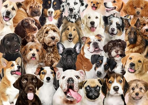 Jigsaw Puzzles for Adults 1000 Piece Lovely Dogs 27.56 x 19.69 Inch Puzzles for Adults Educational Challenge 1000 Pieces Puzzles